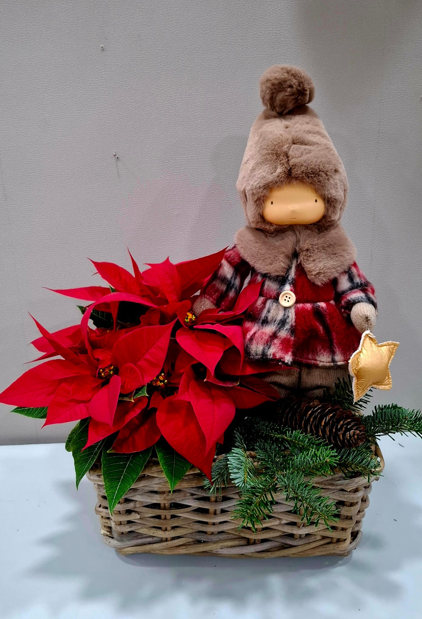 Flor de pascua cesta - Imagen 5